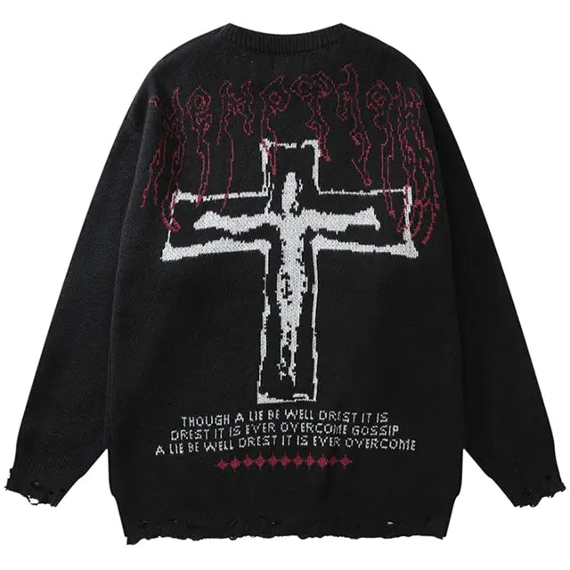 Cross Vintage Ripped Knit Sweaters