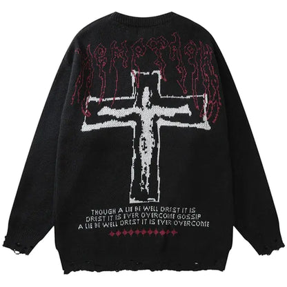 Cross Vintage Ripped Knit Sweaters