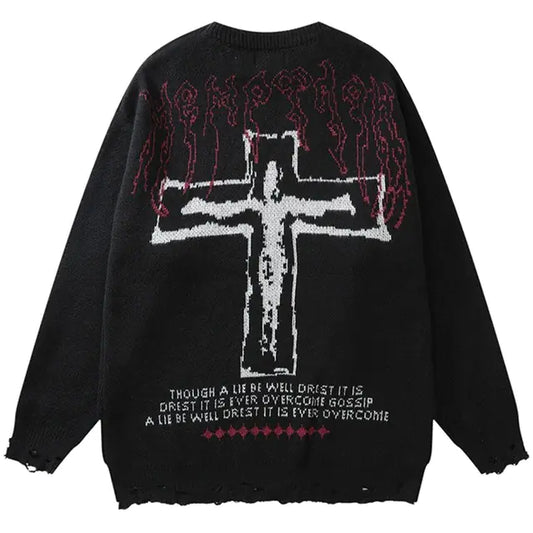 Cross Vintage Ripped Knit Sweaters
